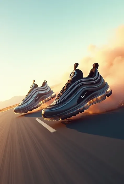 nike shoes air vapormax vs nike air max97 are driving on the highway!