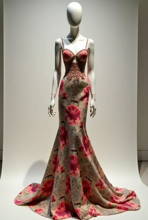 Dolce & Gabbana Floral Print Gown on a maniqune 