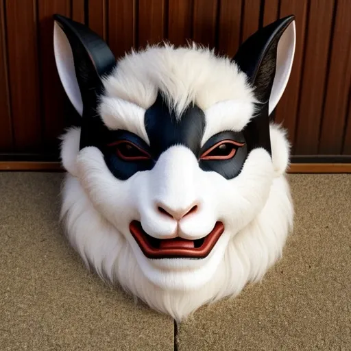 Beautifully nightmarish japanese goat mask 