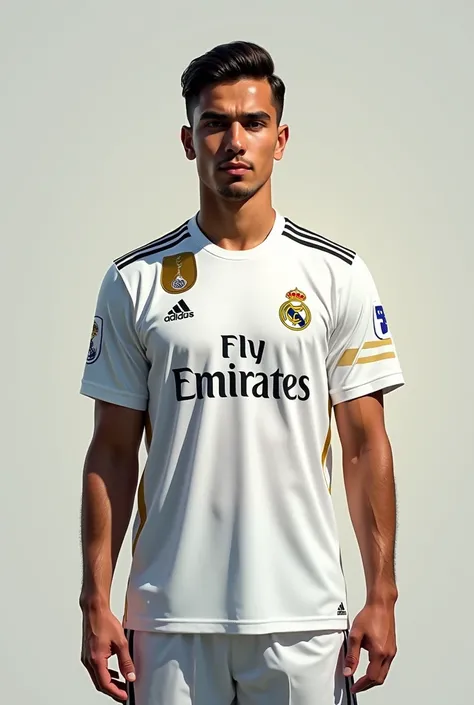 Yeferson Soteldo wearing the Real Madrid shirt 