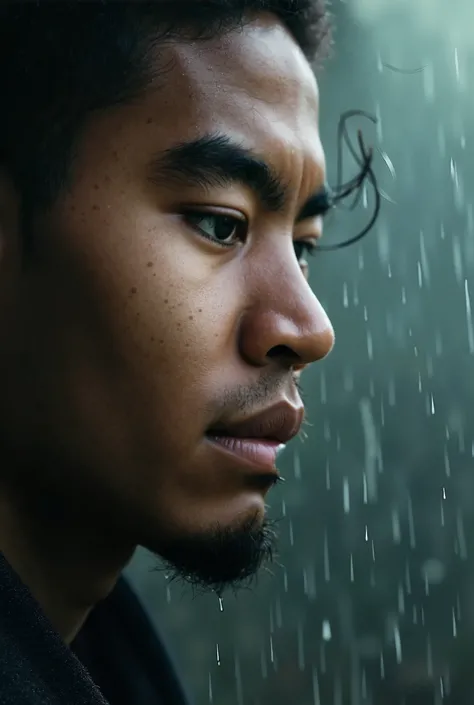 Le visage de lhomme rassemble à cette image! Faite lhomme plus trompé de leau de pluie! 