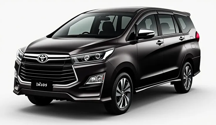  2025 toyota innova crysta ka thumbnail bna du black colour  ho side look ky sath pechy sy white dewar per black kapry ky uper 2025 innova crysta likha hona chahiye showroom ky undher side sy public hono chahiye