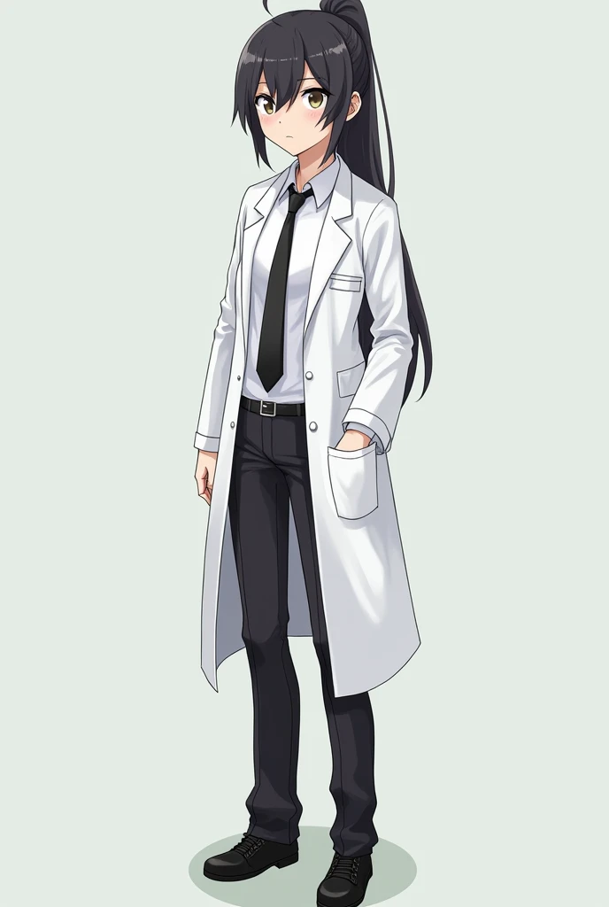 Name: Yuka Yoshida
Gender: female
Age: 28
Appearance: a beautiful, scientist girl
Clothing: lab coat, black tie, white t-shirt, black pants, black shoes.
Personality: tired, cold, intelligent, hard-working,sleepy
Job: Researcher, scientist.