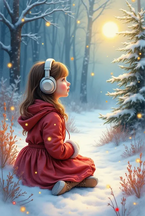 、Santa、transparent watercolor、winter、 Christmas、 Giveaway、high quality, masterpiece, Watercolor, wash technique, colorful, A painting with dripping and scattered paint, Painting like Agnes Cecile, blurry, pale touch, smudged outline, like a fairy tale, a y...