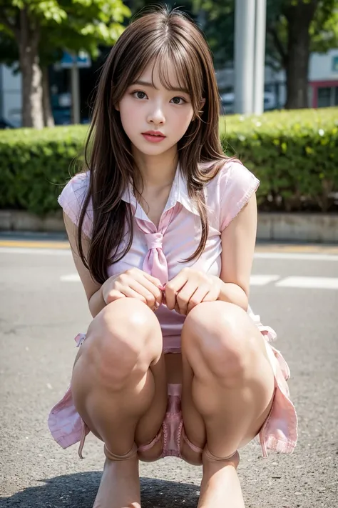   Photorealism 、 top quality 、   super high res 、nsfw、    Japanese high school girls  、  pubic skin :1.5,18 years old、 outdoors on the street at night, Girl in Uniform Crouching   ,  Girl in Uniform Squatting in a Beautiful Park 、   Low Angle Shot   :1.5、 ...