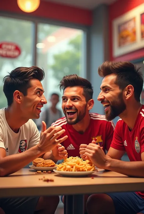 Ronaldo and messi and neymar fun together
Ronaldo messi and neymar eat KFC 
Trump win election with messi ronaldo and neymar 