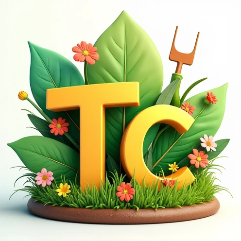 

"Design a vibrant and nature-inspired 3D logo for TC Gardening Services, a company specializing in professional gardening and landscaping. Incorporate elements like a stylized leaf, blooming flowers, or a garden tool such as a trowel or watering can. Use...