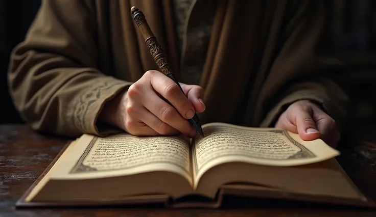 A very clear ultra hd dynamic image of"Writing on the Holy Quran.1080hd"