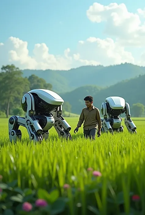 robots and Indonesian farmers