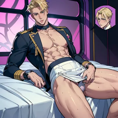 (((handsome gay blond //male// young seductive flight attendant with his huge manly pecs wearing tight mini flight attendant uniform with mini short skirt wearing watches feeling horny))), ((male juicy thighs)), (inside plane), (the perverted passangers ar...