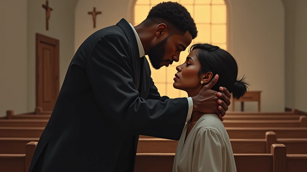 A young black pastor comforts a desperate mom