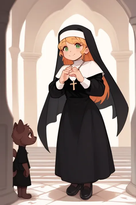 pure nun , A boy hugs