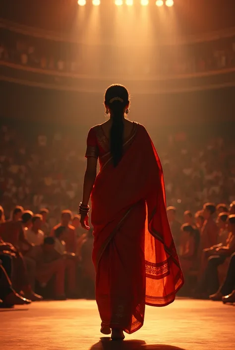 a indian women first time walking in big stage get me a backshot 