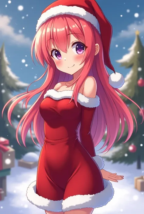 Anime Santa girl wearing tight dress