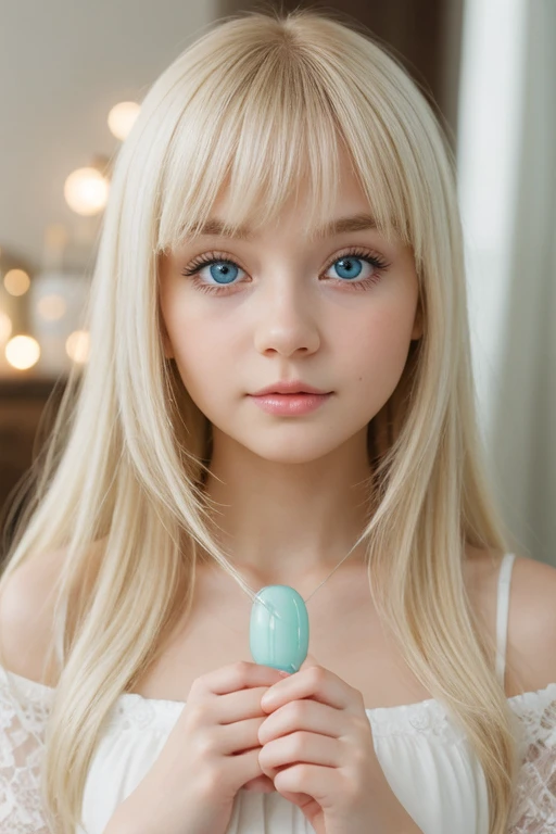 Beautiful, white, glowing skin, 3 Up, Unparalleled beauty,  people in the hot water room 、 bright, fresh and gentle expression ,  perfect beautiful innocent first 々cute little face 、Sparkling Vivid Baby Platinum Blonde 、 Super Vivid Super Long Straight Sil...