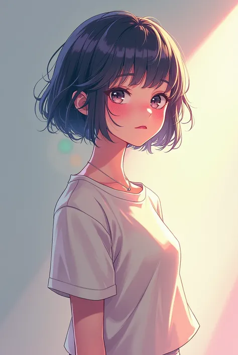 I want an anime girl short hair full body