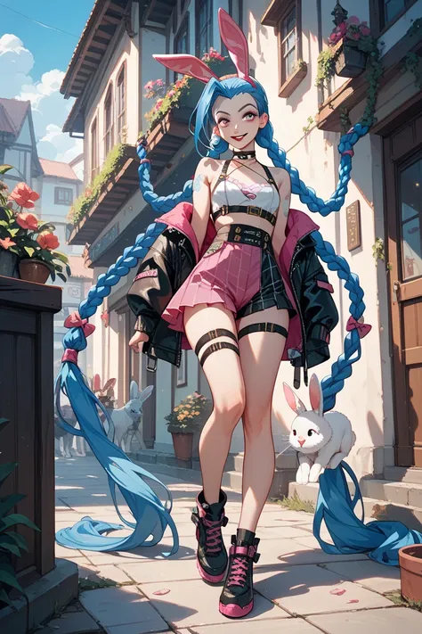 Jinx, bunny girl clothes, full body