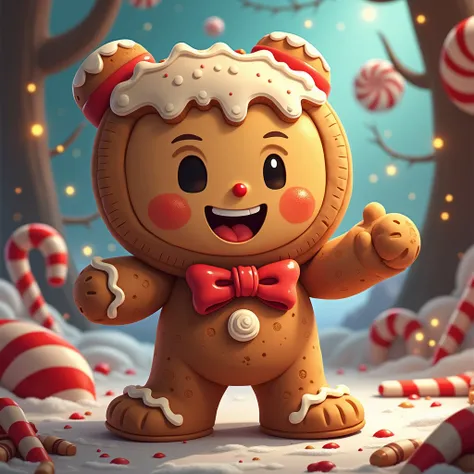 Create a gingerbread cookie by urinating hot chocolate,  cuphead style
