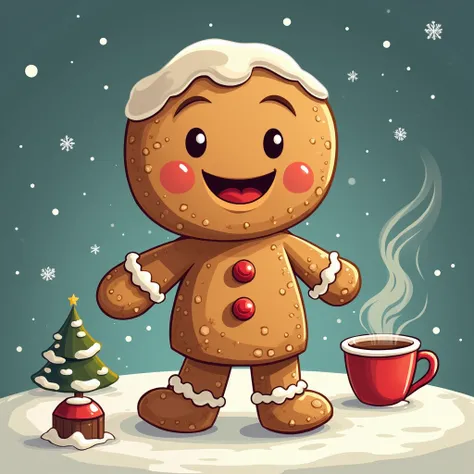 Create a gingerbread cookie by peeing hot chocolate, cuphead style