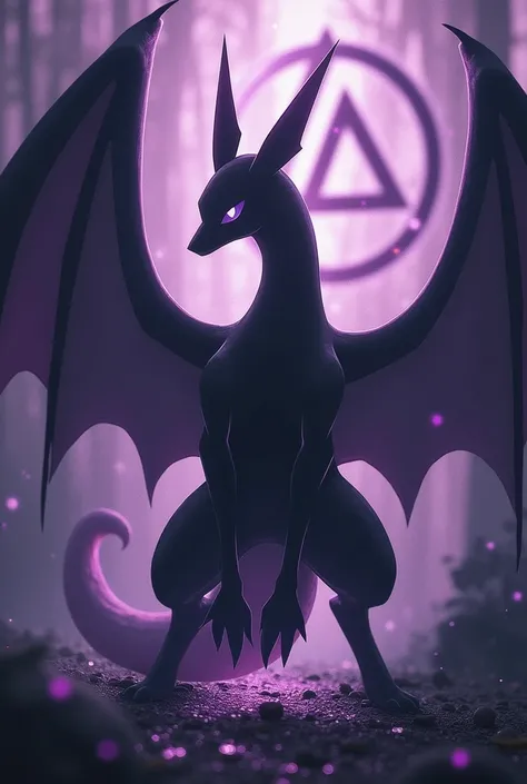  Dark-type Pokémon with a background that must meet the following : glitter with purple touches ,  must be related to the Pokémon and the Linkin Park logo must appear slightly blurred 