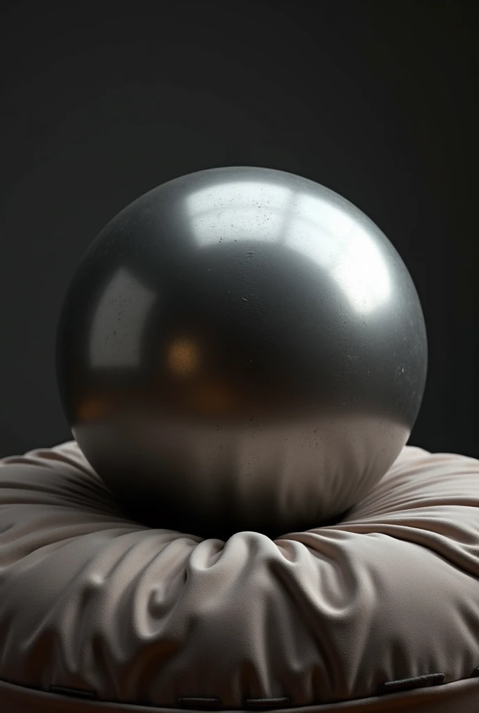 Draw a heavy ball on a cushion