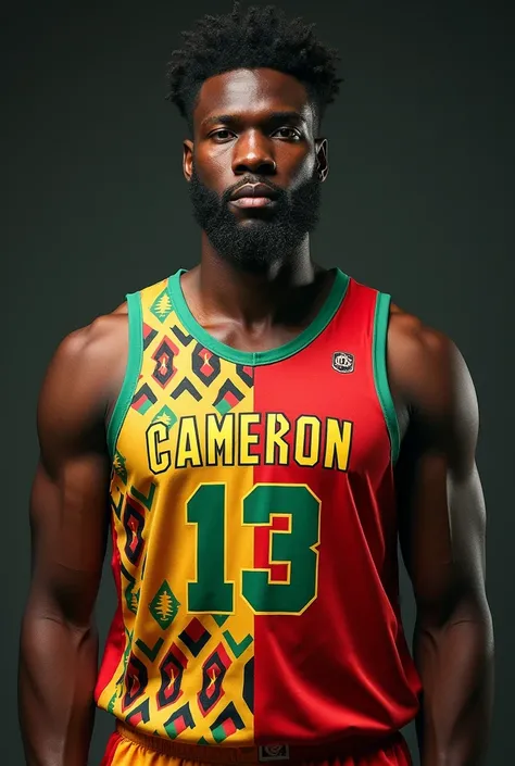 Joel Embiid avec le maillot de basket du Cameroun 