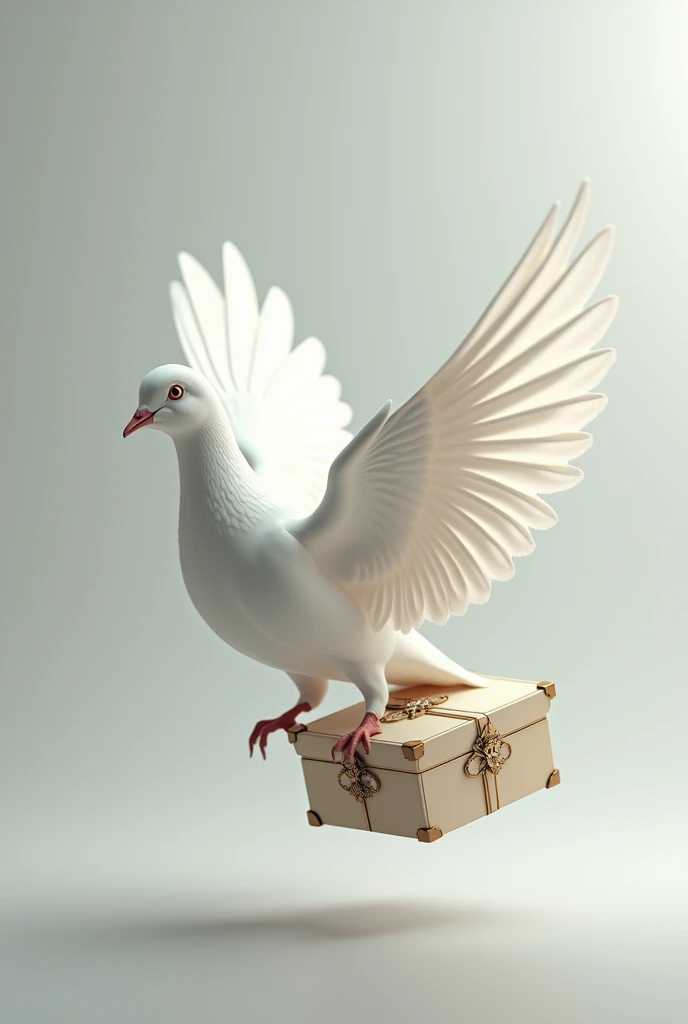 White Pigeon carrying message box 