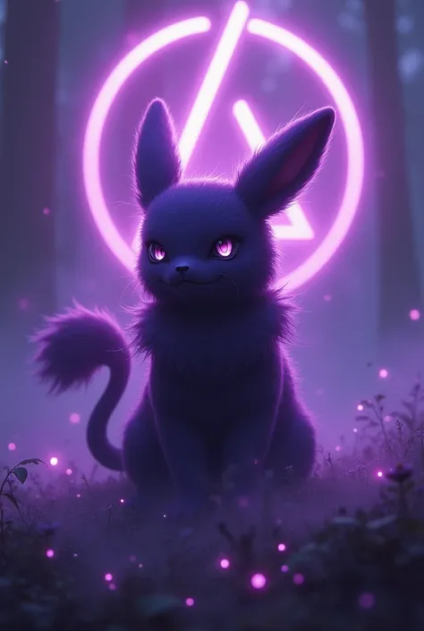 Dark and purple type Pokémon.  Background with bright and diffused touches. In the background the Linkin Park logo  