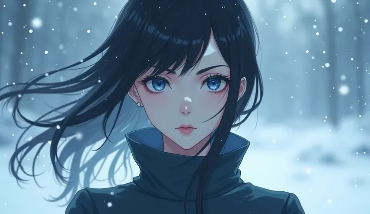 a cold beautiful woman ,  anime style 