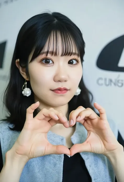  smile making a heart shape with hands:2.0、Tilt your face slightly to the right  ;2.1 (Ultra-precise human anatomy ,  top quality 、 RAW photo、8k、32K、masterpiece、 realistic 、 Photorealistic :1.37)、Cute Japanese women images、 tank top、 Shot in natural light、...