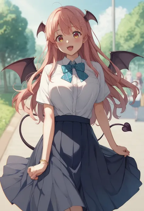  Became a Succubus( Has Bat Wings )(The devil&#39;s tail is growing)、 huge tits、Skirt flipped up、 Long Skirt Thats Too Short 、Panchira Ascension 、室内でIt flies away、 is floating、Soar into the air、NoなのにIt flies away、Noなのに羽ばたいてしまう、No々It flies away