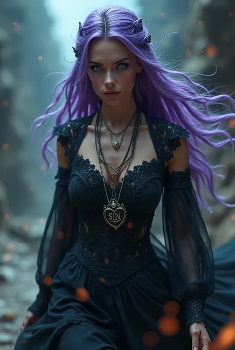 materialized as Valor Deep purple hair beautiful regal slavic woman with Brown deep blue glowin eyes running like a soul in the lost Canyon caught in an Elemental Tempest, with swirling dust and elemental particles. In the vortex of runic energy around her...