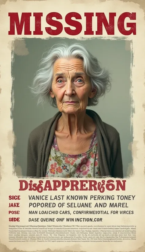 Old missing woman poster 