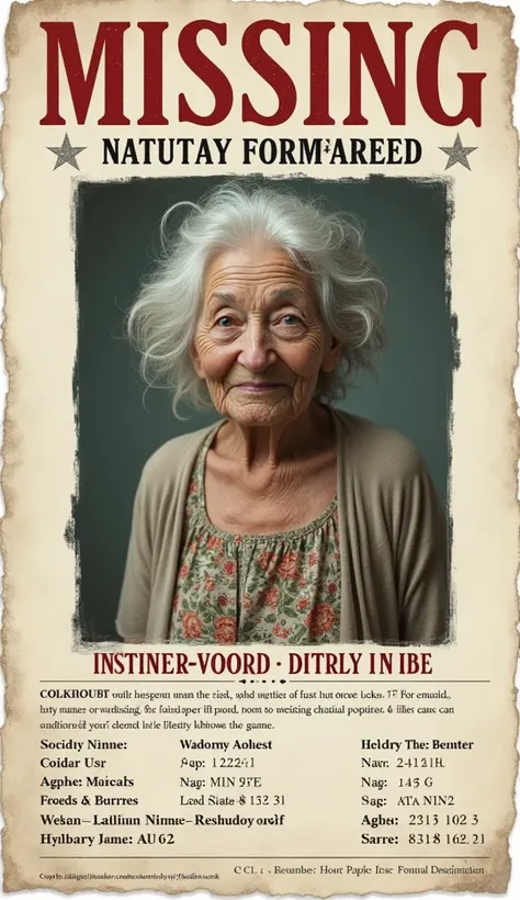 Old missing woman poster 