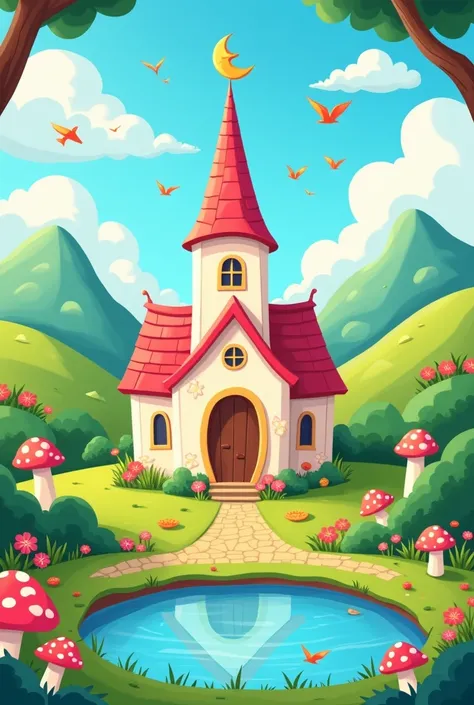 Cartoon church background 