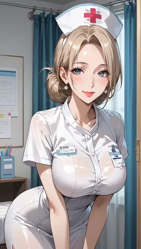 score_9, score_8_up, score_7_up, source_anime,masterpiece,best quality,beautiful detailed eyes, beautiful detailed lips, extremely detailed eyes and face, long breasts, 1 woman, japnese,45 years old ,mature woman, Smile,nurse,firm breasts, shockingly large...