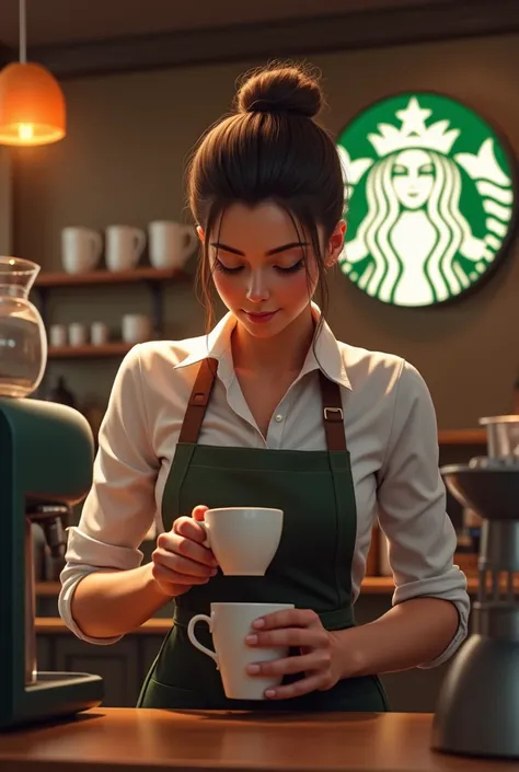 an engaging background image, like a barista making coffee or a Starbucks logo.