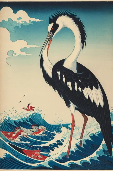 Katsushika Hokusai: A picture of a crane