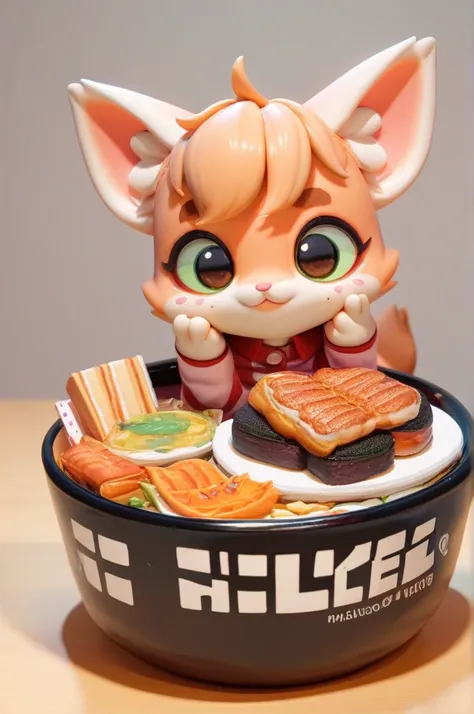 Hello Kittys sushi bar ,raises hygiene concerns about cats handling food , Clay art , Shallow focus