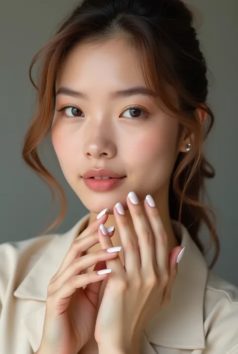 European manicure model girl