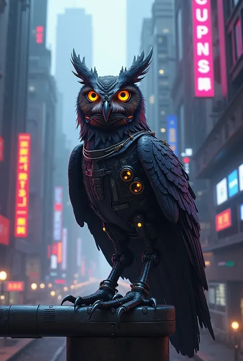 Owl by Tito Alba cyberpunk 