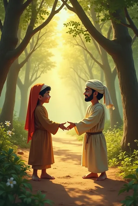  One day Ali and Abdullah were playing in their village. Ali said to Abdullah,  " I heard that there is a treasure hidden across the forest, should we go and find it? "

Abdullah said,  " But we have read in the Quran that we should follow the truth, not l...