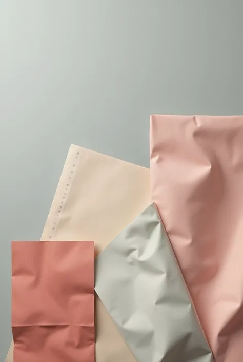 Create a photo of packaging paper on a grey background