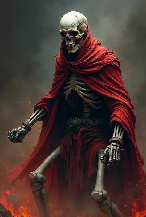 Red Fighter Skeleton. self defense . dark. Hardcore.