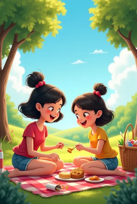 Show Ling and Rosie deciding to have a picnic together
- Describe what Ling and Rosie will bring to the picnic
- Emphasize their excitement for the picnic