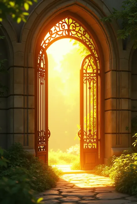 Sun light from open gate 