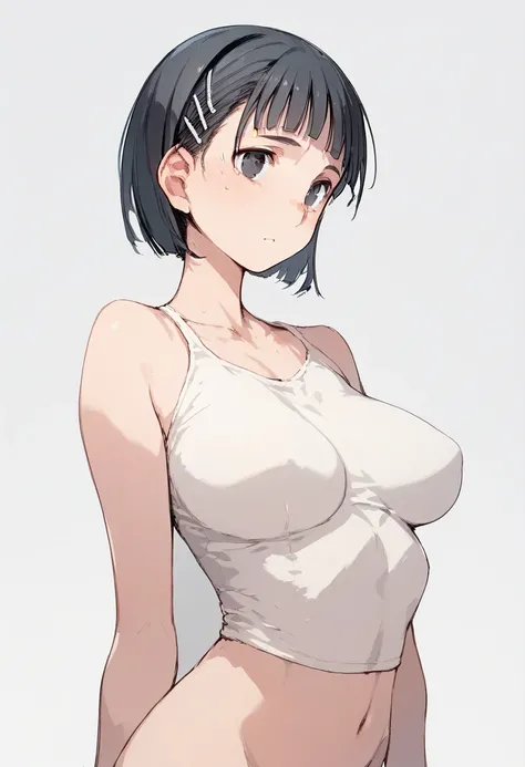 pt,pt,pt, flat shading,suguha, black hair, Big Breasts ,Healthy Body,