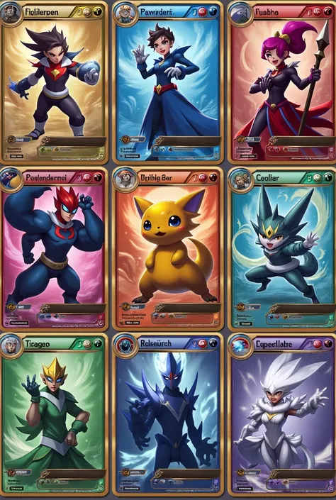 Draw mobile legends heros as pokemon cards
