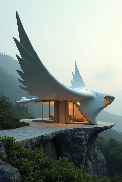 I need a A frame straight line cabin which mimic a bird with wings 