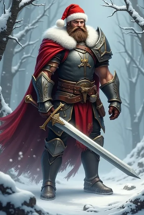 leon, hero, warrior, sword,  Christmas hat 